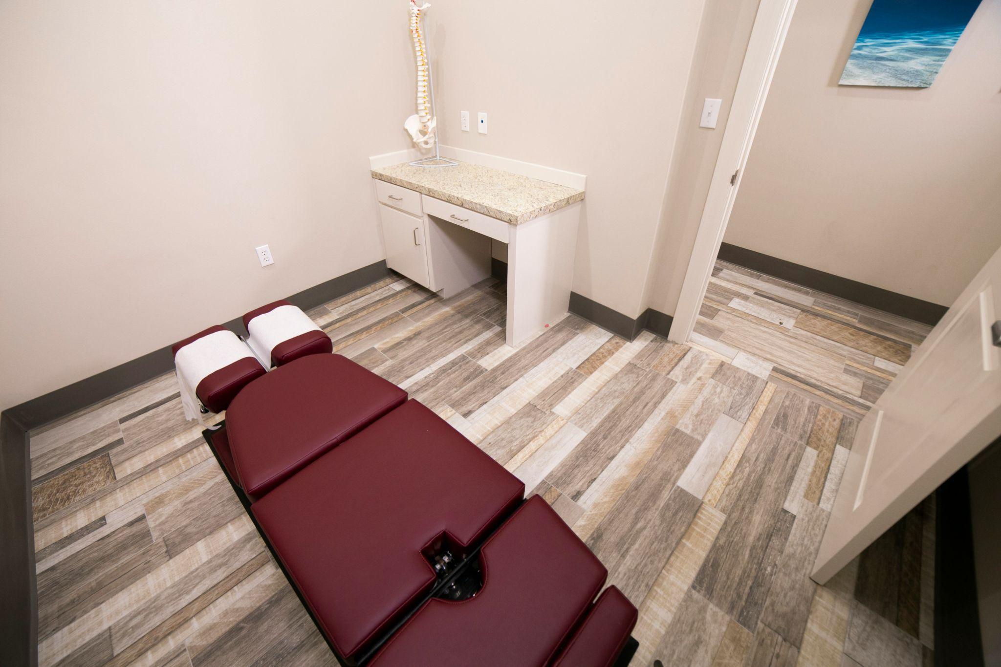 A comfortable massage table setup in a professional space for chair massage in California.
