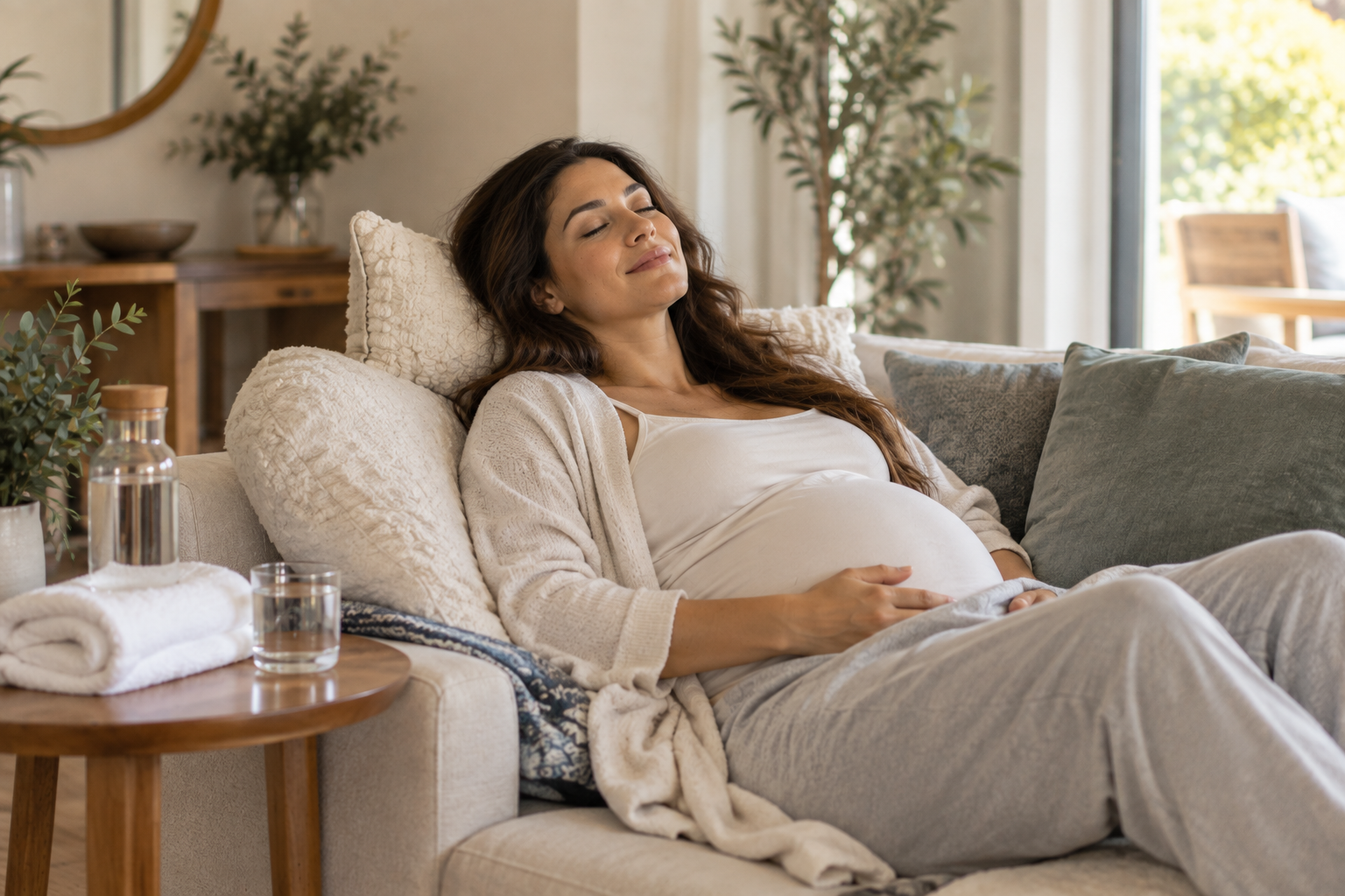Mobile maternity massage in California in a comfortable home setting.