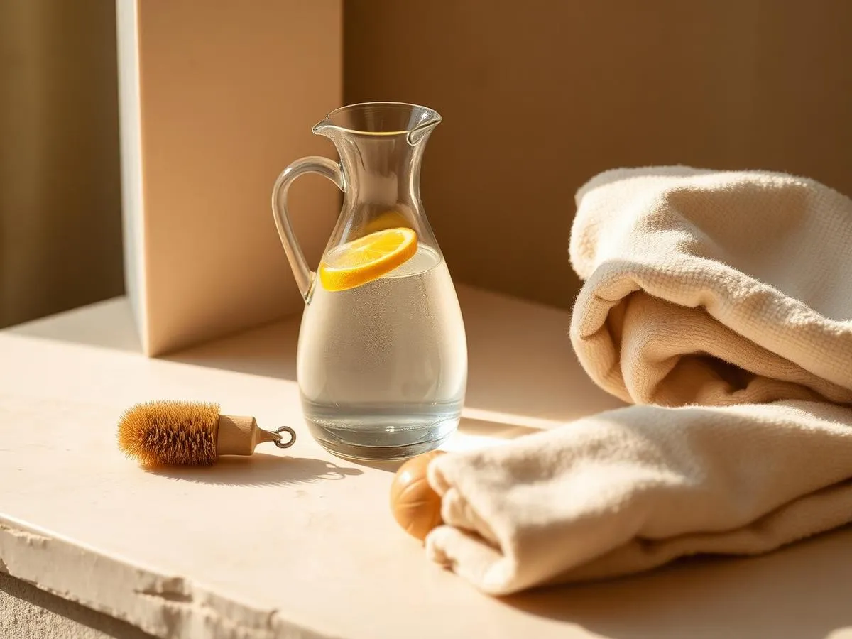 Home recovery tools and rolled towel in warm lamplight