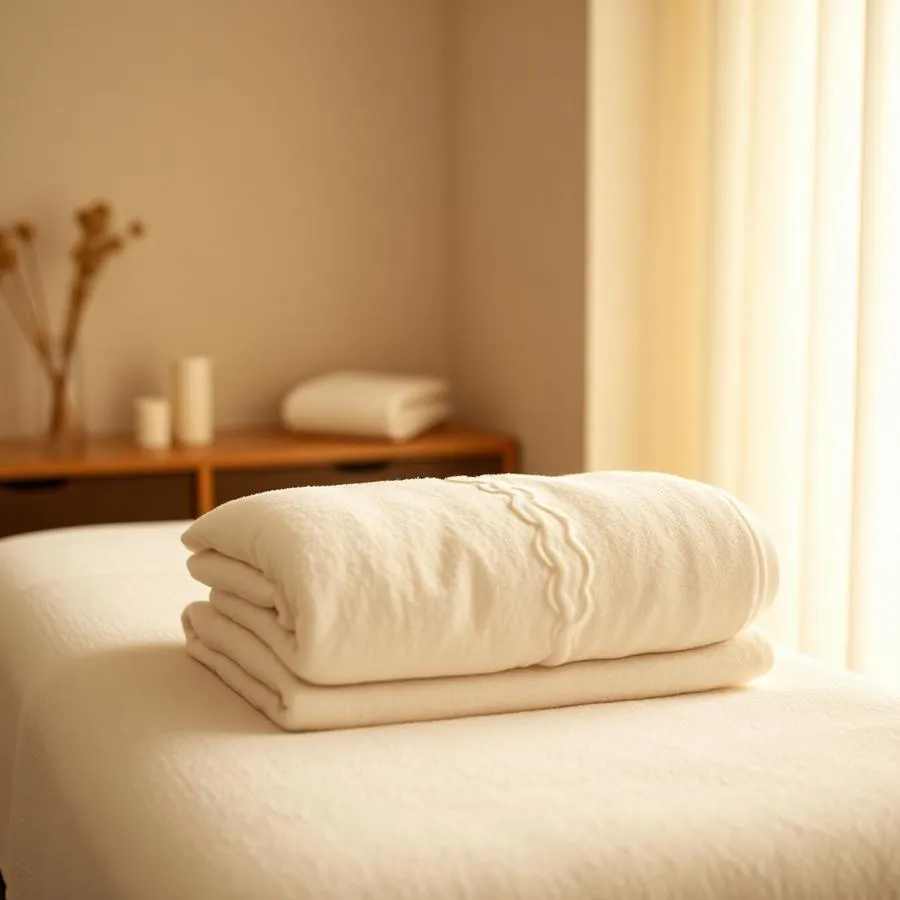 Bolsters and pillows arranged for a side lying prenatal massage